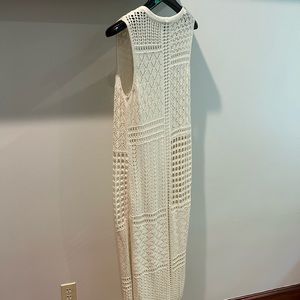 Long cream crocheted sweater size XS
